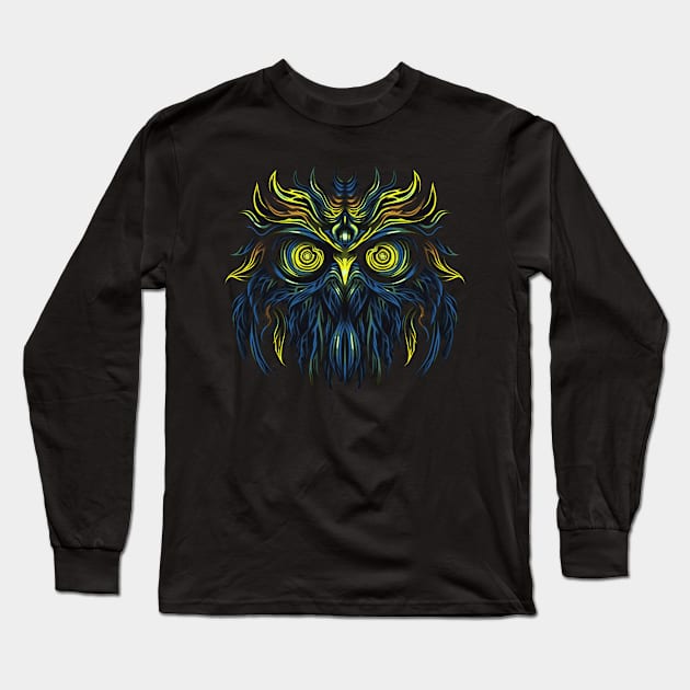 Owl Art Long Sleeve T-Shirt by Pixy Official